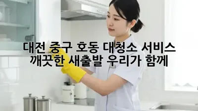 대전 중구 호동 대청소 서비스: 깨끗한 새출발, 우리가 함께!